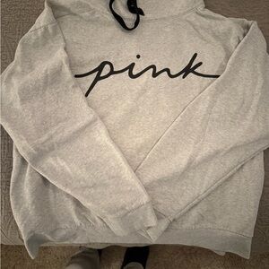 PINK Victoria's Secret Light Gray Cowl Neck Sweater